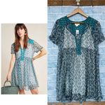 Maeve Anthropologie  teal chiffon mini dress size small Photo 1