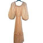 Cleobella Saige Ankle rose Pink Off-Shoulder poof sleeve ruffle Dress Soft girl Photo 3