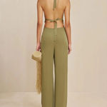 Cult Gaia NWT Kora tea green viscose high waist trousers pants size US 6 S small Photo 2