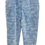 Gemma Rae Womens Skinny Jeans Blue Novelty Graffiti Light‎ Wash Drawstring 15/32 Size undefined Photo 0