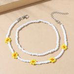 2 Piece Floral Anklet White Photo 1