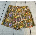 ZARA Boho Printed Green Drawstring Shorts Small Multicolor Festival Vibe Photo 2