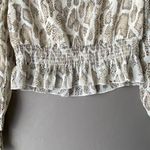 Lucy Paris ‎ sz S tan animal print victorian collar blouse NWOT Photo 8