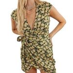 Urban Outfitters  UO Silver Sun Floral Print Mini Wrap Dress Size Medium Photo 0