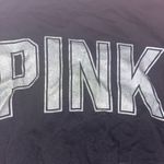 PINK - Victoria's Secret Victoria's Secret PINK Black Silver Logo Crewneck Sweatshirt Large Photo 1