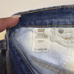 Levi's Med Wash High Rise Raw Hem Mom Perfectly Slimming 512 Denim Short 10β # Photo 7