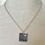 Take me deeper than my feet could ever wander square pendant necklace Silver Photo 0