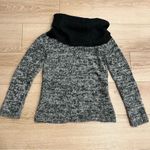 Wooden Ships Anthropologie  Black White Wool Cowl Neck Sweater Size S/M Photo 4