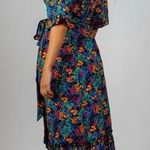 NWT Silk & Solt Journey Maxi Wrap Flower Dress Small Black Photo 1