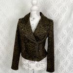 Sanctuary  Crafted & Tailored Brown Leopard Moto‎ Style Jacket NWOT Size XXS Photo 2