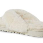 Dearfoams Fireside by Auburn Thong Genuine Shearling Slipper Pink Photo 3