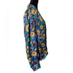Jeri Marque Vintage 80s Silky Satin Eclectic Hippie Floral Paisley Button Up Top Size 10 Photo 3