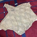 Susan Graver  Weekend beige perforated hooded drawstring beach coverup poncho Photo 3