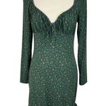 Reformation  Large Angelina Knit Mini Dress Floral Sweetheart Neck Long Sleeve Photo 1