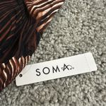 Soma  SWIM Plunge Bikini Top in Lovina Beach Palm M Black Brown Sz. Small NWT Photo 10