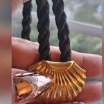 Boutique Gorgeous Vintage EA satin twist Rope Shell Knecklace with screw lock Photo 1