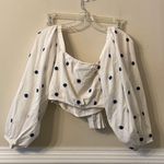 Farm Rio  flower embroidered White Crop Top Small Photo 5