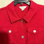 Christopher & Banks  Bold Red Cotton Jacket Size P/M Photo 4