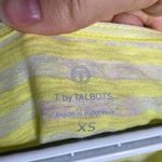 Talbots T by  cotton linen blend striped neon yellow t-shirt size XS Photo 6