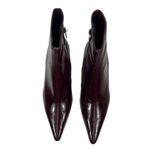 Mango  Pointed Toe Crocodile Kitten Heel Ankle Boots Burgundy Size 36/ 6 Photo 4