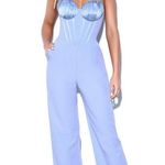 Miss circle baby blue jumpsuit for wedding Photo 0