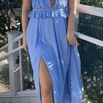 Dress the Population Athena Halter Neck Gown in Periwinkle Size Small Photo 0