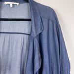 ASTR the Label Women Open Front Chambray Cardigan Jacket Large Blue Lagenlook Photo 1