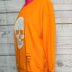 None Orange Skull Graphic Sweatshirt Photo 1