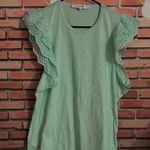 joe's jeans  Light Green Eyelet Sleeve Blouse Photo 0