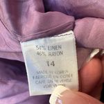 Tahari Vintage Linen Lilac Lavender Sheath Midi Dress Size 14 Career Chic Work Photo 8