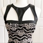Material Girl  Dress Brooklyn Caviar Black Faux Leather Lace Cut Out Mini Small Photo 2