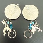Rare LUNCH At The RITZ Blue Dolphin Dance Dangle Whimsical Earrings 17g. Photo 12