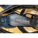 Dolce & Gabbana Heels Women's 6.5 Black Patent Leather Zip Up Stiletto Pump Photo 3