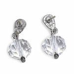 Swavorski Swarovski Rhinestone Earrings Silver Tone Pave and Clear Crystal Bead Dangle Photo 2
