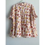 Moa Moa Women's 3X Floral Short Sleeve Blouse with Button-Up Collared Boho Top Photo 6