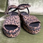 Gianni Bini GB Leopard Sweet Talk Leather Suede Platform Sandal Size 8.5 Photo 2