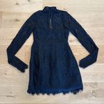 Lulus - Gorgeous Attraction Lace Structured Long Sleeve Mini Dress in Black Photo 5