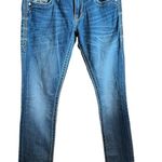 Rock Revival  Peri Jeans Easy straight Embellished Distressed Frayed hem 26 Photo 1