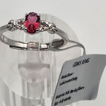 NWT Sterling Silver & Lab Created Ruby Adjustable Ring Red Photo 0
