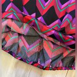 Trina Turk  Colorful Pleated Geometric Dolman Batwing Sleeve Top, size small Photo 6