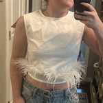Missguided Misguided White Feather Trim Top Photo 0