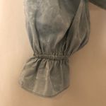 NWT LULUS Charming Style Light Blue Floral Satin Ruffle Long Sleeve Top Size L Size L Photo 8