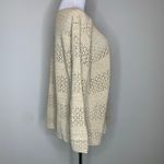Eddie Bauer Neutral Open Weave Cardigan Sweater 1X Linen Blend Photo 3