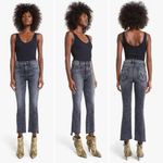 MOTHER Denim Insider Crop Step Fray Jeans in Train Stops Wash Size 25 Black Photo 1