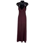Birdy Grey  Jay Cabernet Stretch Crepe Front Slit Long Dress Maroon- Size Small Photo 5