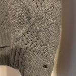 American Eagle Gray Long Sleeve Knit Sweater Raised Baubles S Preppy Casual Cozy Photo 2