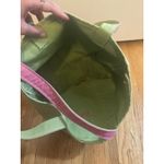 Vintage LL Bean Boat & Tote Bag USA Made Green Pink Long Straps Photo 4