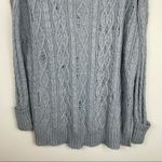 Free People  Oversized Cable Knit Distressed Tunic Sweater Photo 11