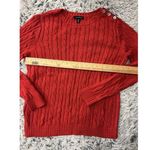 Lands End Cherry red‎ cable knit sweater Size 14 Chunky Cozy Granny core Red Photo 6