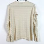 Theory Hilson Refine 100% Merino Wool Striped Crewneck Sweater Ivory Medium Photo 3